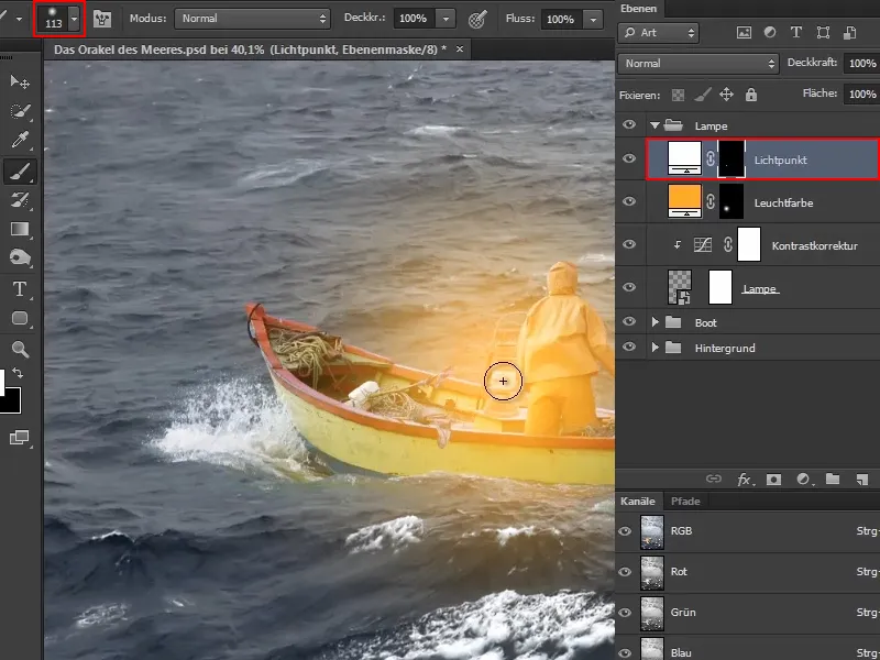 Photoshop-Composing - Das Orakel des Meeres - Teil 04: Lampe freistellen und zum Leuchten bringen