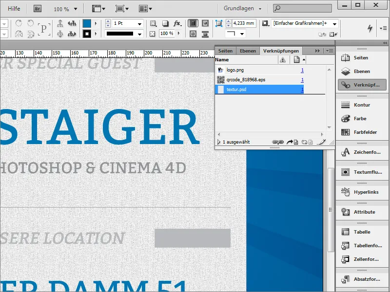 Plakat gestalten in Adobe InDesign - Teil 4: QR-Code und Texturen erstellen