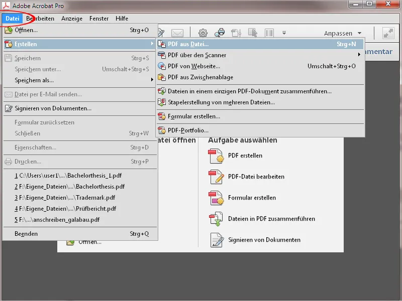 PDF-Dokumente erzeugen mit Acrobat PDF-Dokumente erzeugen mit Acrobat