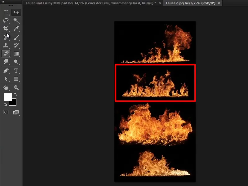 Photoshop-Composing - Feuer und Eis - Teil 07: Echtes Feuer im Bild platzieren