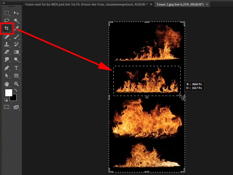 Photoshop-Composing - Feuer und Eis - Teil 07: Echtes Feuer im Bild platzieren