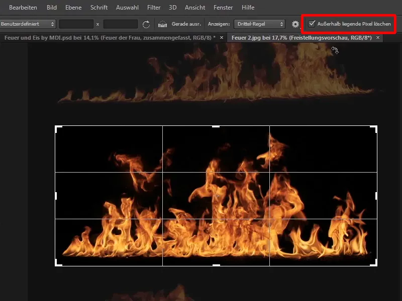 Photoshop-Composing - Feuer und Eis - Teil 07: Echtes Feuer im Bild platzieren
