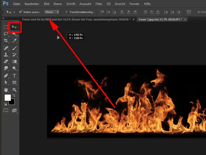 Photoshop-Composing - Feuer und Eis - Teil 07: Echtes Feuer im Bild platzieren