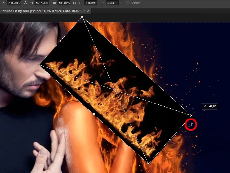 Photoshop-Composing - Feuer und Eis - Teil 07: Echtes Feuer im Bild platzieren