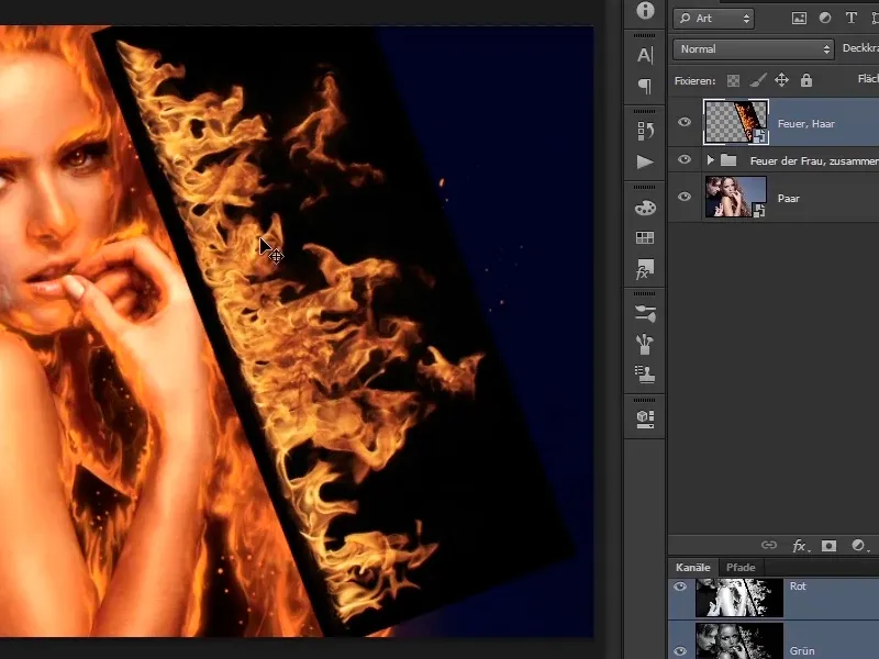 Photoshop-Composing - Feuer und Eis - Teil 07: Echtes Feuer im Bild platzieren