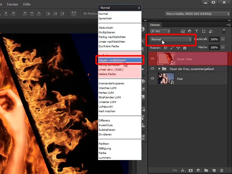 Photoshop-Composing - Feuer und Eis - Teil 07: Echtes Feuer im Bild platzieren