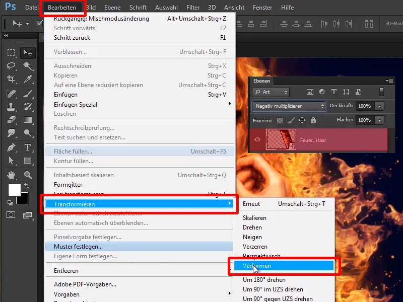 Photoshop-Composing - Feuer und Eis - Teil 07: Echtes Feuer im Bild platzieren