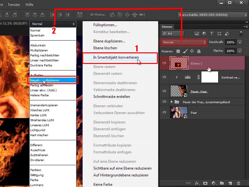 Photoshop-Composing - Feuer und Eis - Teil 07: Echtes Feuer im Bild platzieren