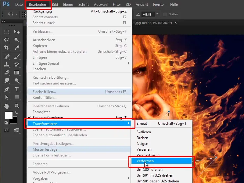 Photoshop-Composing - Feuer und Eis - Teil 07: Echtes Feuer im Bild platzieren