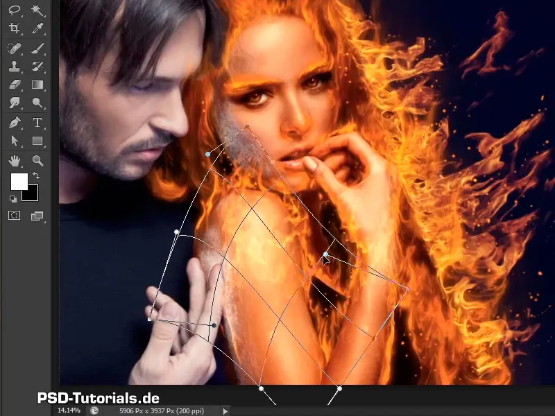Photoshop-Composing - Feuer und Eis - Teil 07: Echtes Feuer im Bild platzieren