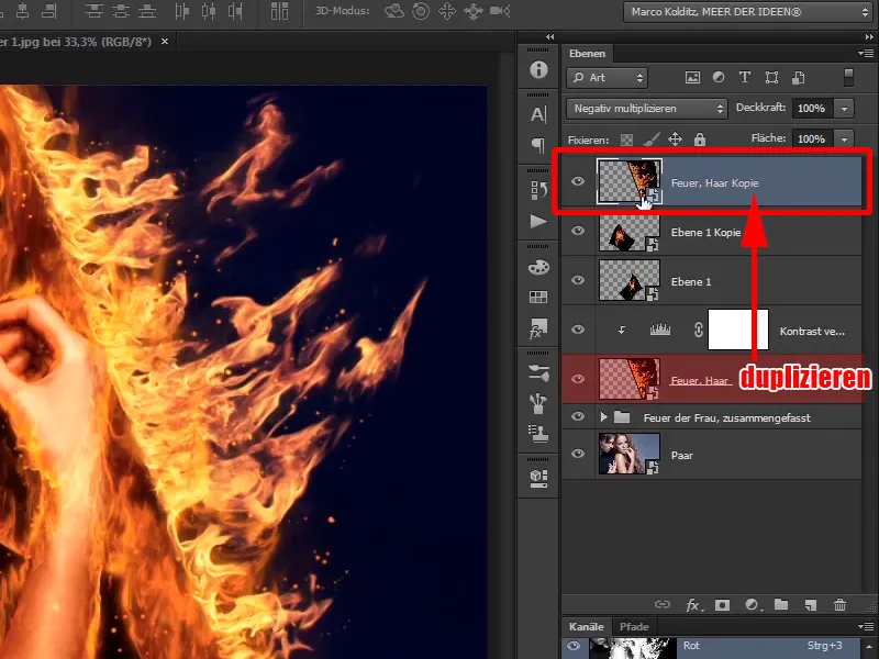 Photoshop-Composing - Feuer und Eis - Teil 07: Echtes Feuer im Bild platzieren