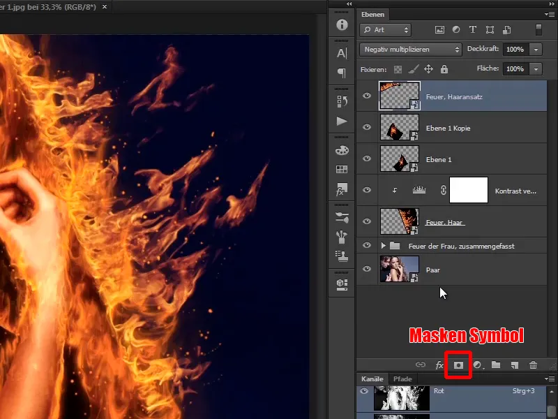 Photoshop-Composing - Feuer und Eis - Teil 07: Echtes Feuer im Bild platzieren