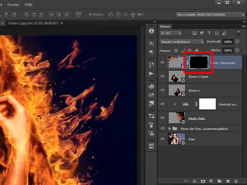 Photoshop-Composing - Feuer und Eis - Teil 07: Echtes Feuer im Bild platzieren