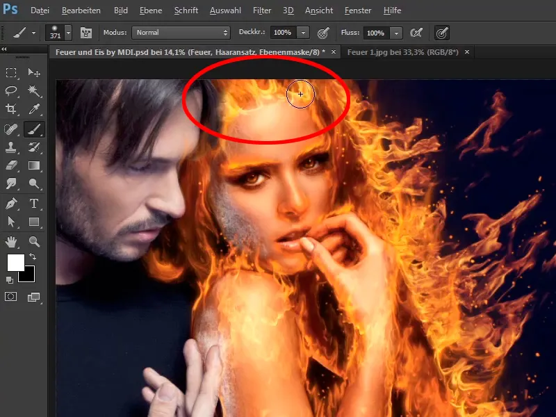 Photoshop-Composing - Feuer und Eis - Teil 07: Echtes Feuer im Bild platzieren