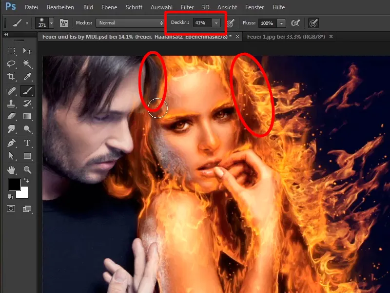 Photoshop-Composing - Feuer und Eis - Teil 07: Echtes Feuer im Bild platzieren
