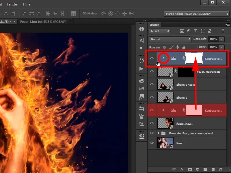 Photoshop-Composing - Feuer und Eis - Teil 07: Echtes Feuer im Bild platzieren