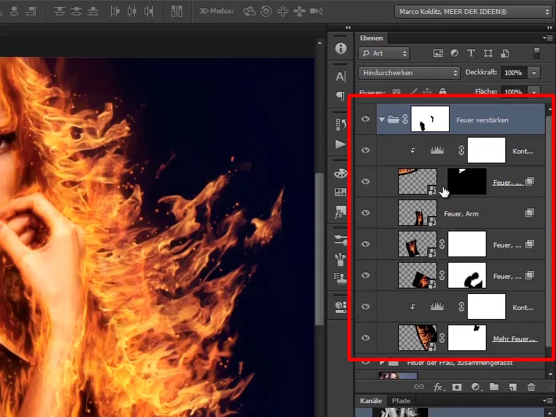 Photoshop-Composing - Feuer und Eis - Teil 07: Echtes Feuer im Bild platzieren