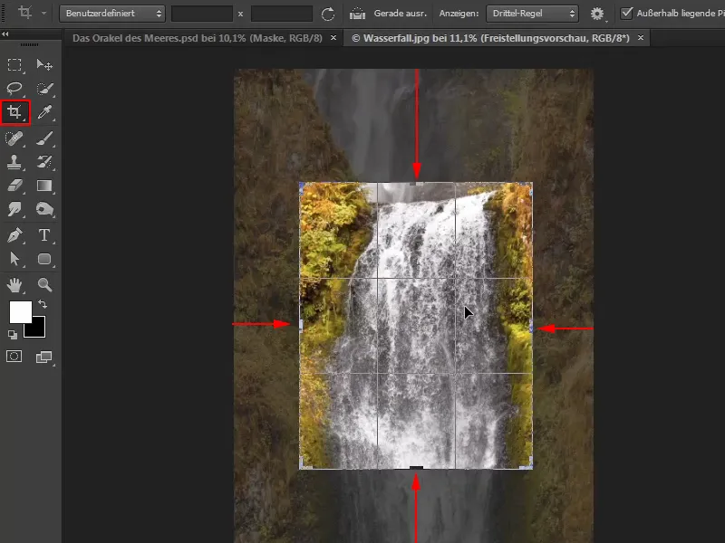 Photoshop-Composing - Das Orakel des Meeres - Teil 08: Wasserfall freistellen und platzieren