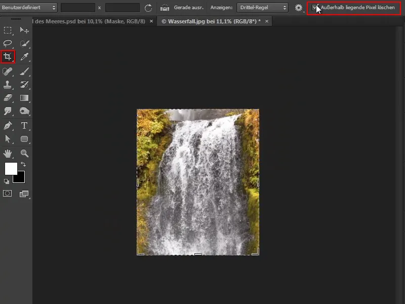 Photoshop-Composing - Das Orakel des Meeres - Teil 08: Wasserfall freistellen und platzieren