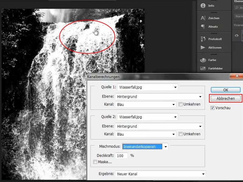 Photoshop-Composing - Das Orakel des Meeres - Teil 08: Wasserfall freistellen und platzieren