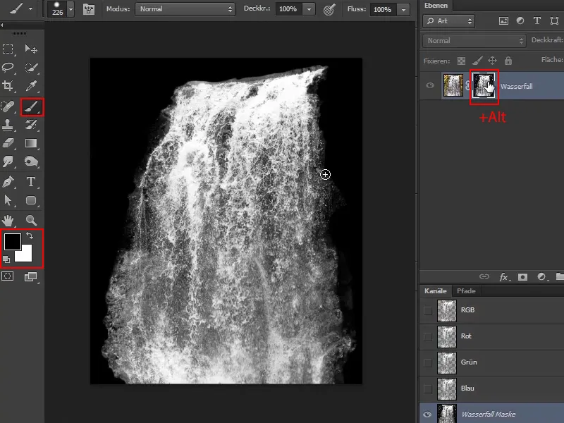 Photoshop-Composing - Das Orakel des Meeres - Teil 08: Wasserfall freistellen und platzieren