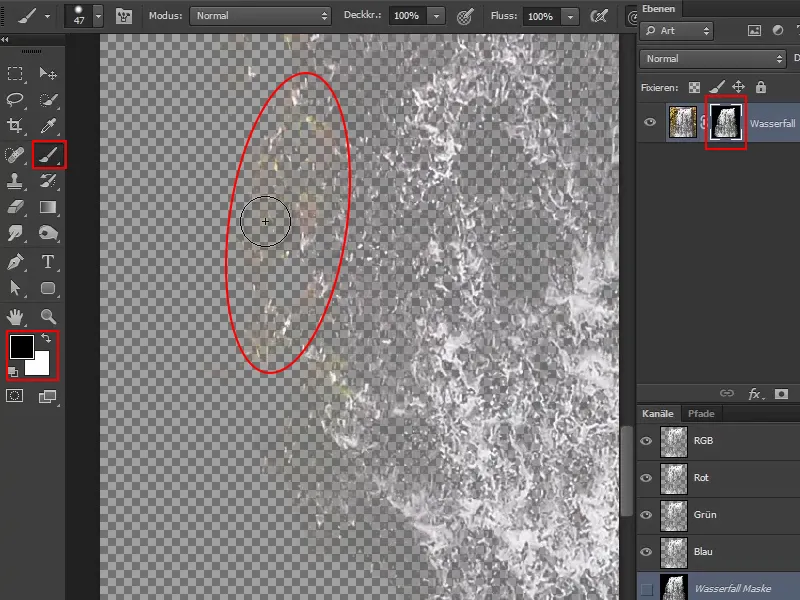 Photoshop-Composing - Das Orakel des Meeres - Teil 08: Wasserfall freistellen und platzieren
