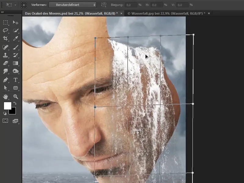 Photoshop-Composing - Das Orakel des Meeres - Teil 08: Wasserfall freistellen und platzieren