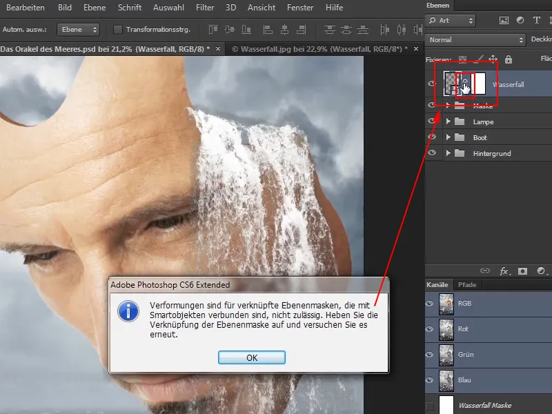 Photoshop-Composing - Das Orakel des Meeres - Teil 08: Wasserfall freistellen und platzieren