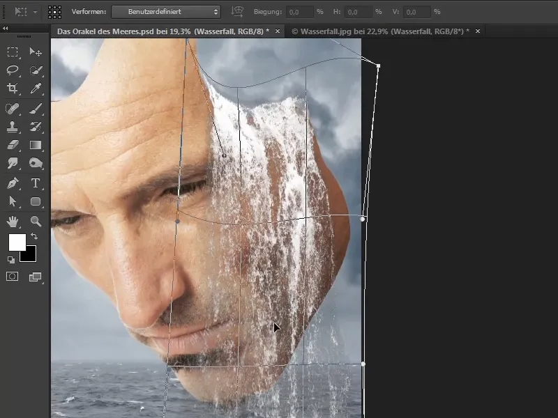 Photoshop-Composing - Das Orakel des Meeres - Teil 08: Wasserfall freistellen und platzieren