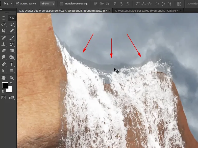 Photoshop-Composing - Das Orakel des Meeres - Teil 08: Wasserfall freistellen und platzieren