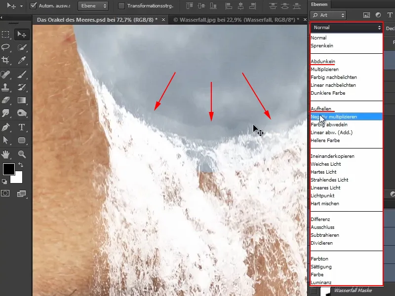Photoshop-Composing - Das Orakel des Meeres - Teil 08: Wasserfall freistellen und platzieren