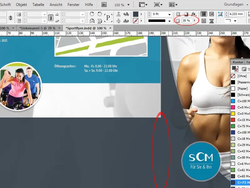 Flyerdesign im Faltformat am Beispiel eines Sportstudios/Fitnessstudios - Teil 4