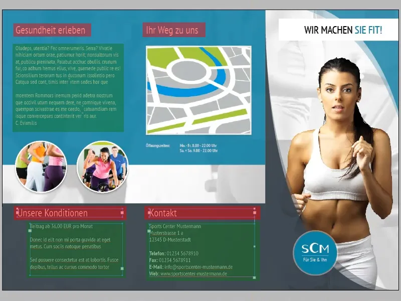 Flyerdesign im Faltformat am Beispiel eines Sportstudios/Fitnessstudios - Teil 4