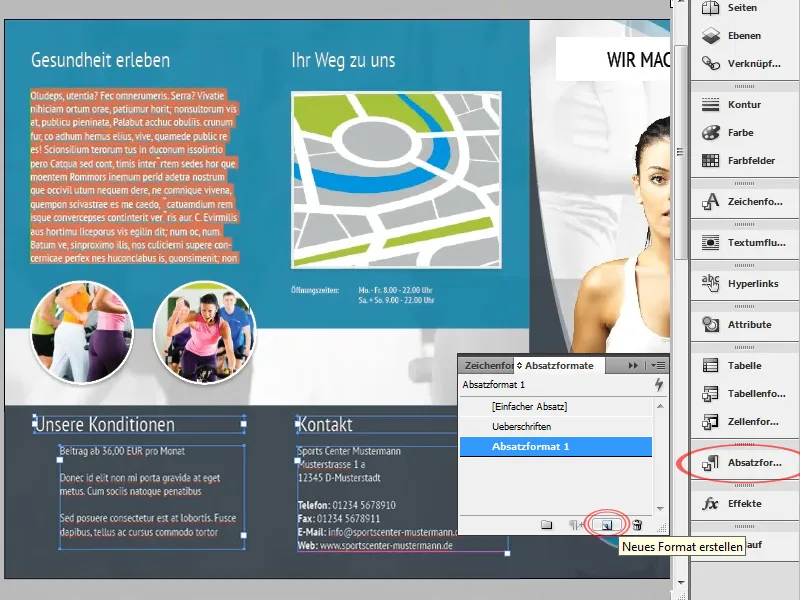 Flyerdesign im Faltformat am Beispiel eines Sportstudios/Fitnessstudios - Teil 4