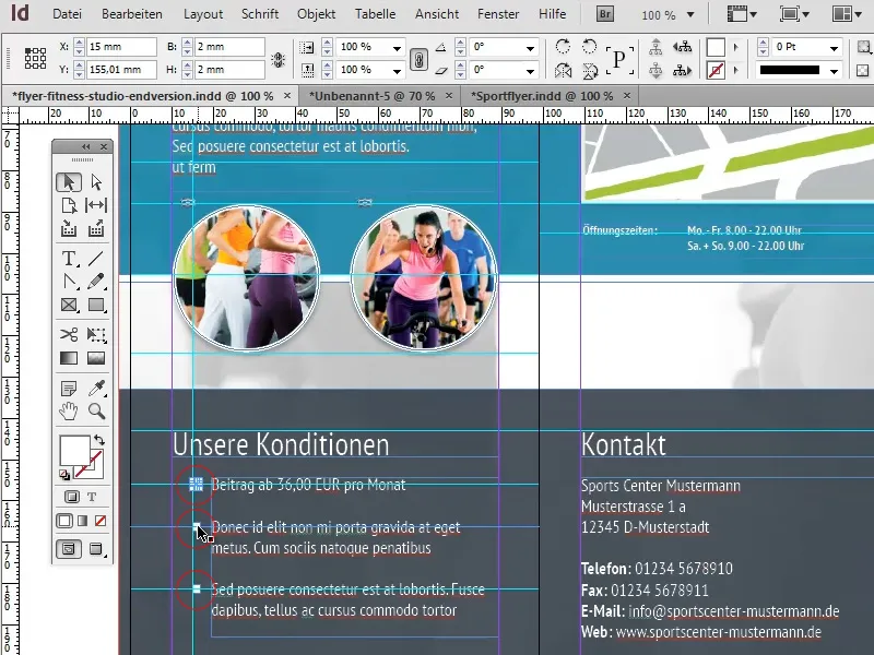 Flyerdesign im Faltformat am Beispiel eines Sportstudios/Fitnessstudios - Teil 4