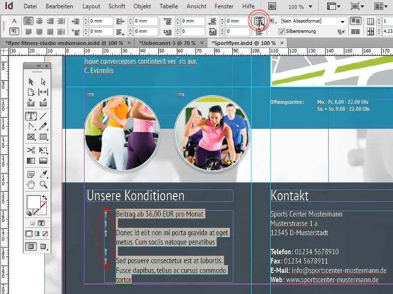 Flyerdesign im Faltformat am Beispiel eines Sportstudios/Fitnessstudios - Teil 4