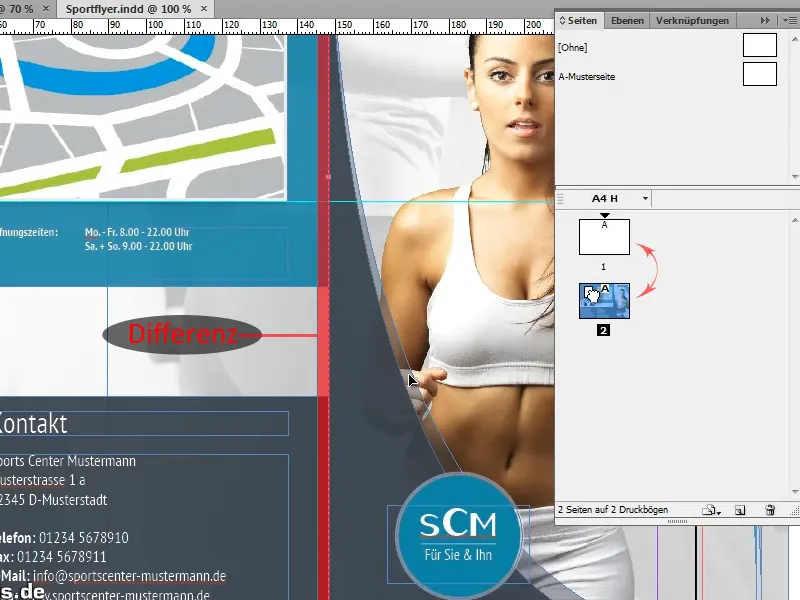 Flyerdesign im Faltformat am Beispiel eines Sportstudios/Fitnessstudios - Teil 4