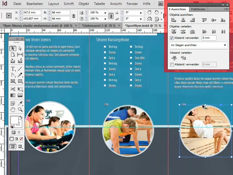Flyerdesign im Faltformat am Beispiel eines Sportstudios/Fitnessstudios - Teil 4