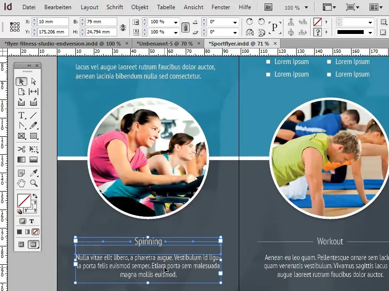 Flyerdesign im Faltformat am Beispiel eines Sportstudios/Fitnessstudios - Teil 4