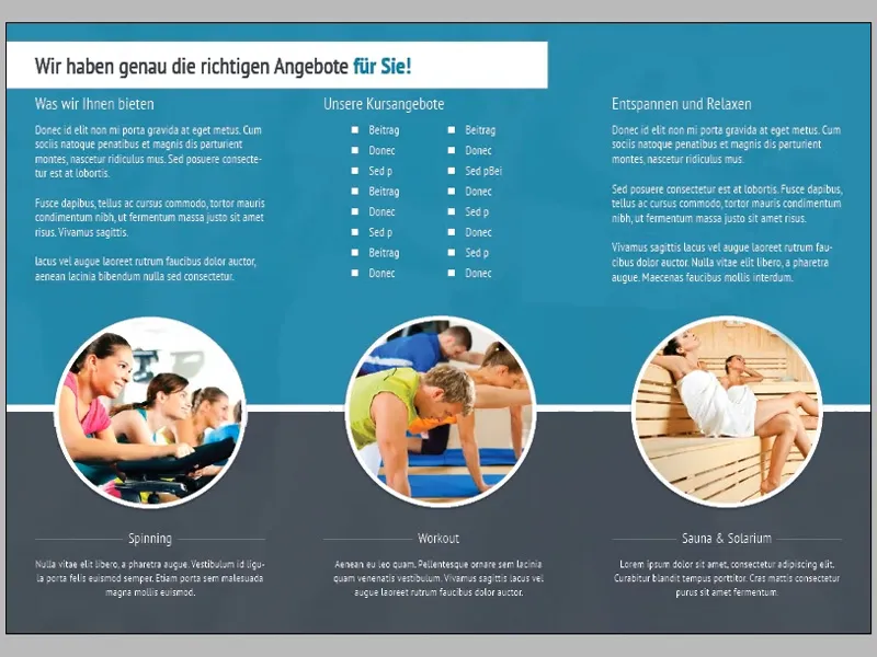 Flyerdesign im Faltformat am Beispiel eines Sportstudios/Fitnessstudios - Teil 4