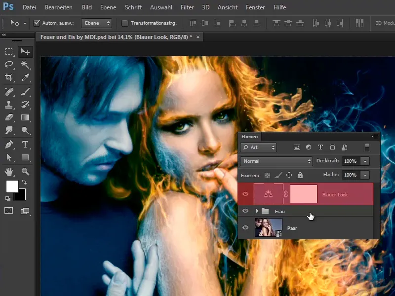 Photoshop-Composing - Feuer und Eis - Teil 09: Der eisige Look des Mannes