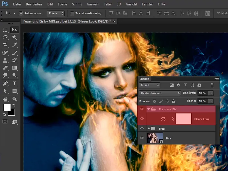 Photoshop-Composing - Feuer und Eis - Teil 09: Der eisige Look des Mannes