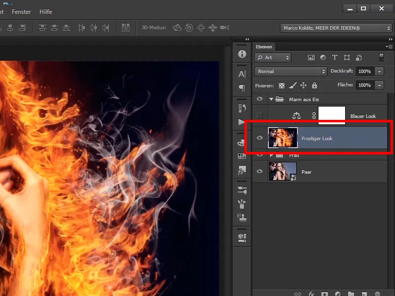 Photoshop-Composing - Feuer und Eis - Teil 09: Der eisige Look des Mannes