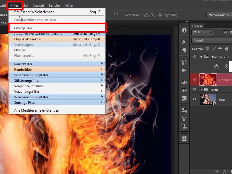 Photoshop-Composing - Feuer und Eis - Teil 09: Der eisige Look des Mannes