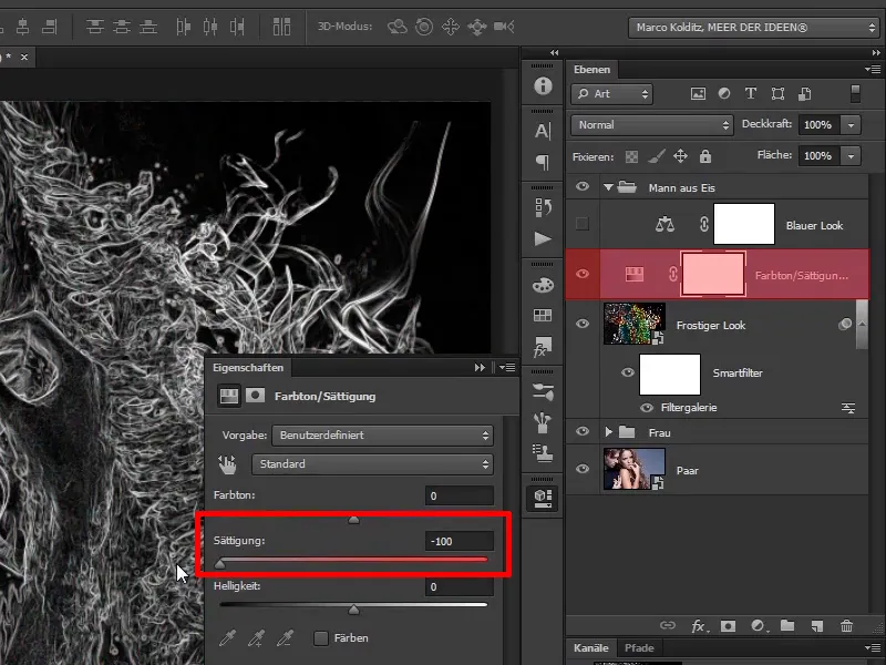 Photoshop-Composing - Feuer und Eis - Teil 09: Der eisige Look des Mannes