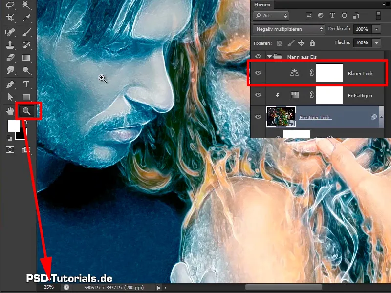 Photoshop-Composing - Feuer und Eis - Teil 09: Der eisige Look des Mannes