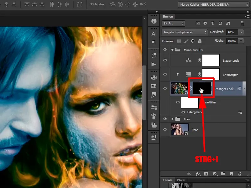 Photoshop-Composing - Feuer und Eis - Teil 09: Der eisige Look des Mannes