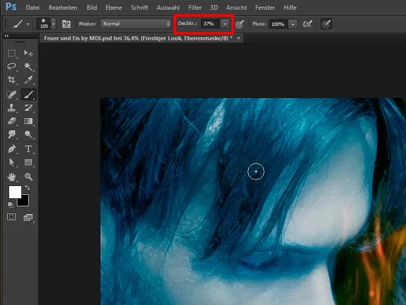 Photoshop-Composing - Feuer und Eis - Teil 09: Der eisige Look des Mannes