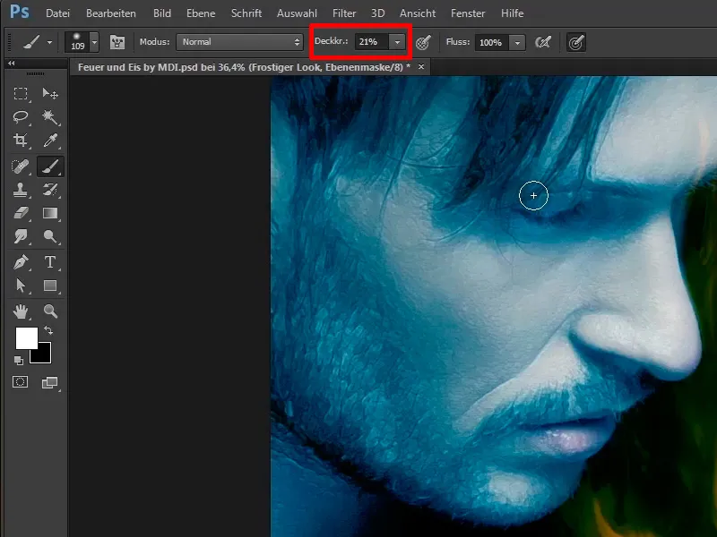 Photoshop-Composing - Feuer und Eis - Teil 09: Der eisige Look des Mannes