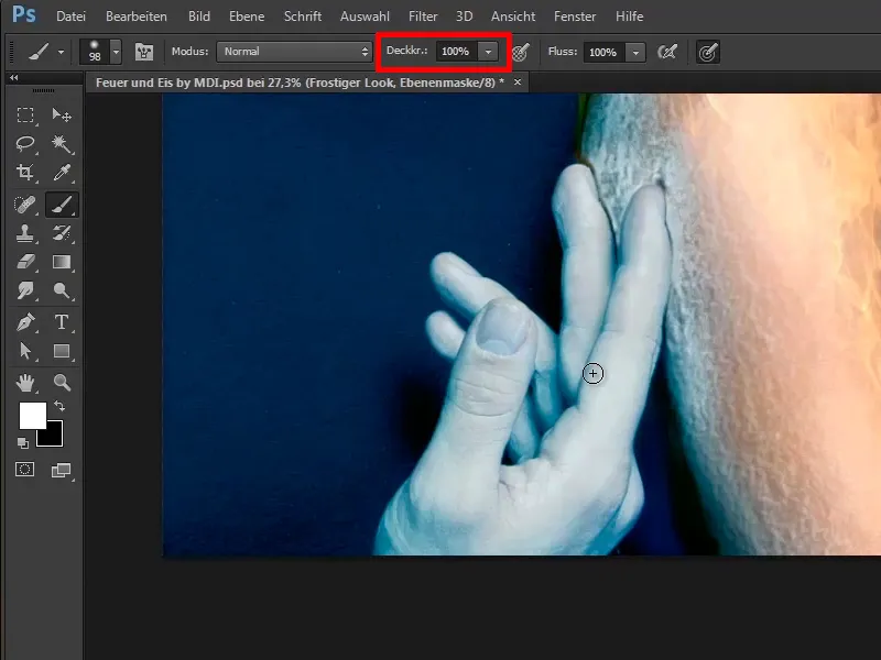 Photoshop-Composing - Feuer und Eis - Teil 09: Der eisige Look des Mannes